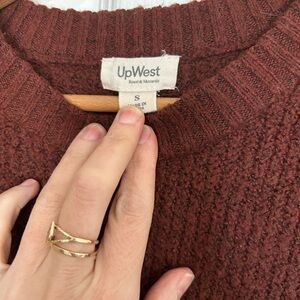 UpWest Women's Rich Burgundy Crew Neck Sweater Dress